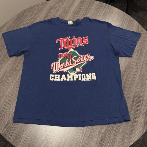 Vintage Minnesota Twins MLB 1987 World Series Champions T Shirt - Picture 1 of 4